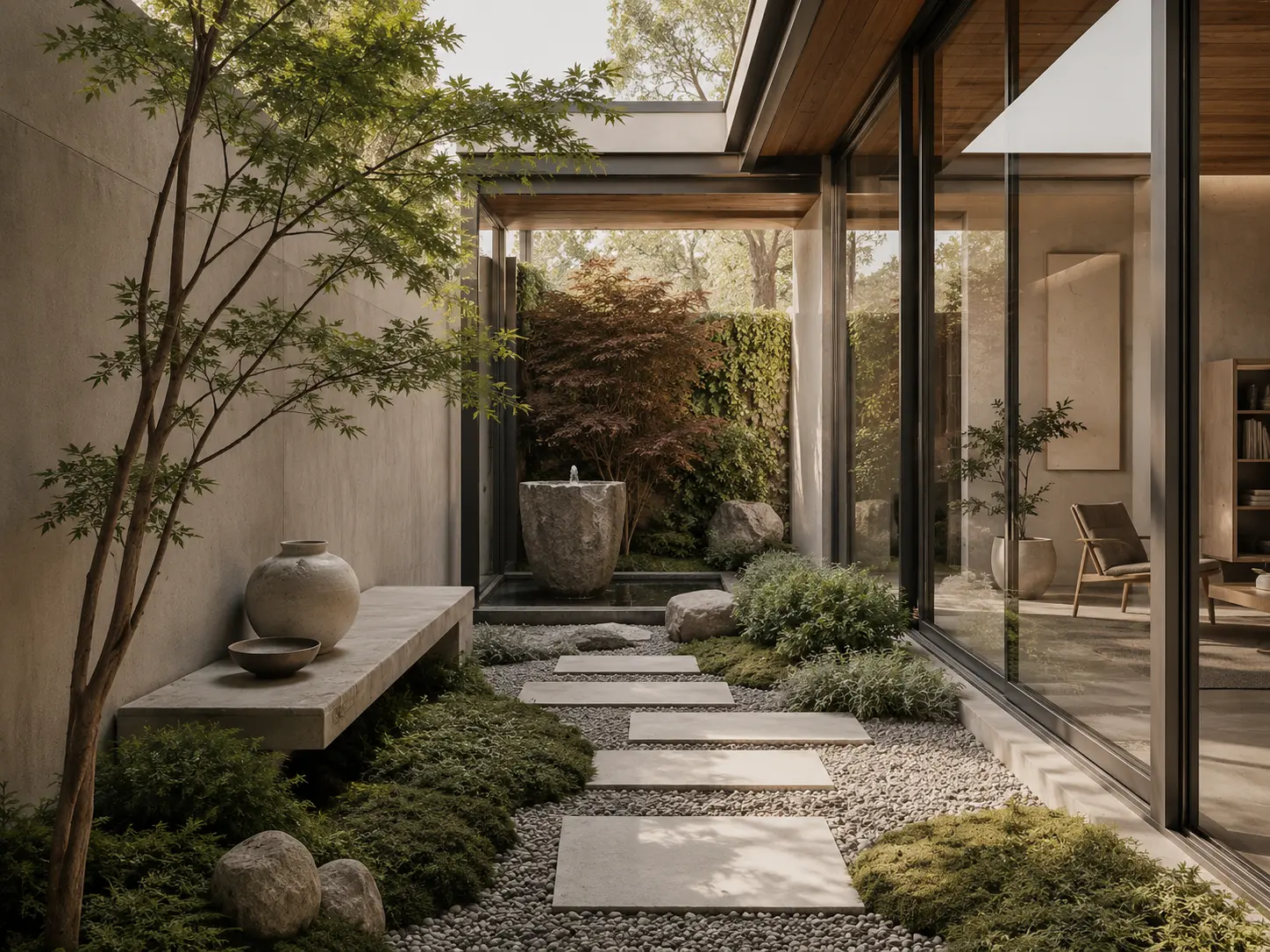 Quiet interior courtyard garden